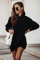 Czarna dresowa sukienka VERA oversize