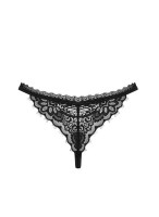 Czarne koronkowe stringi Maderris klasyczne i eleganckie