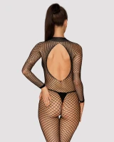 Bodystocking N121: Seksowna Bielizna z Delikatnej Siateczki i Otwartym Krokiem dla Wyjątkowego Wyglądu