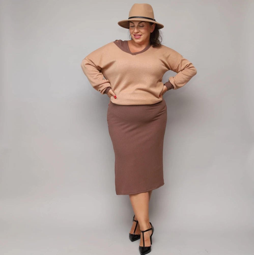 Sukienka prążek plus bluza super cena jesień PLUS SIZE