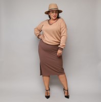 Sukienka prążek plus bluza super cena jesień PLUS SIZE