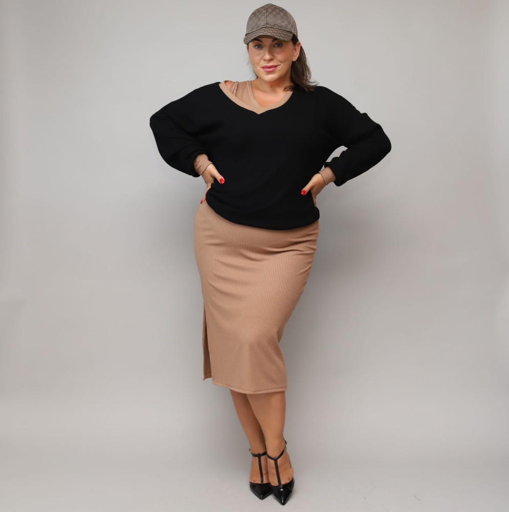Sukienka prążek plus bluza super cena jesień PLUS SIZE