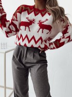 Świąteczny Sweter Ciepły, Uniwersalny Rozmiar, Zimowy Wzór