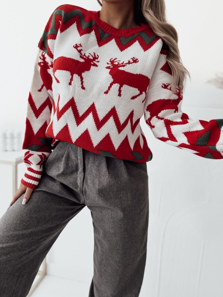 Świąteczny Sweter Ciepły, Uniwersalny Rozmiar, Zimowy Wzór