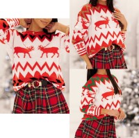 Świąteczny Sweter Ciepły, Uniwersalny Rozmiar, Zimowy Wzór