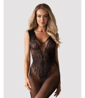 Czarne drapieżne bodystockings N112 z motywem skrzydeł