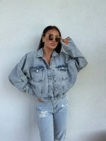 Kurtka jeansowa damska ONLY oversize nietoperz katana jeansowa
