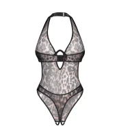 Addia Body Otwarte Crotchless Panterka Fiszbiny Odkryte Plecy