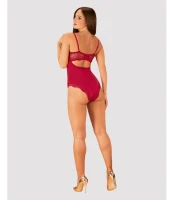 Rosalyne Body Damskie Koronkowe Bordowe Czerwone Usztywniane