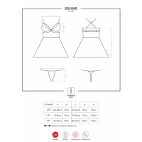 Czerwona koszulka nocna 838 - BAB - 3 babydoll zestaw zawiera stringi