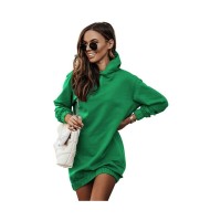 Uniwersalna, luźna sukienka dresowa VERA zielona