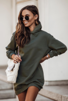 Uniwersalna, luźna sukienka dresowa VERA khaki